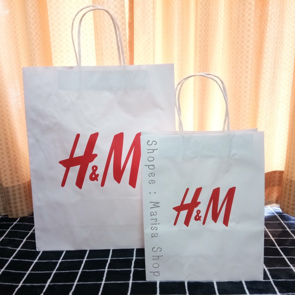 แท้ !! ถุงกระดาษ H&M / ถุงแบรนด์ / ถุงแบรนด์เนม มีให้เลือก 3 ขนาด