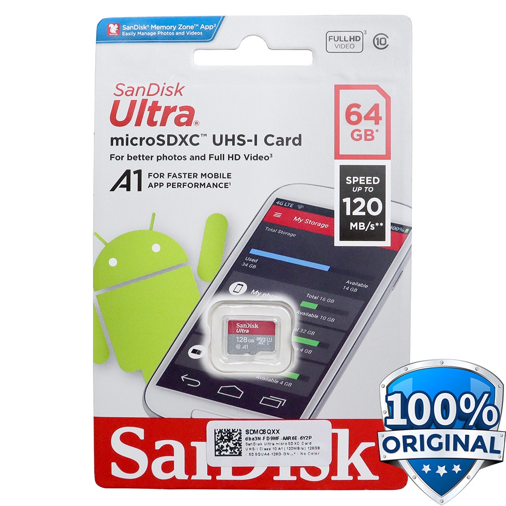 การ์ด WuS SanDisk Ultra microSDXC UHS-I Class 10 A1 (120MB/s) 64GB - SDSQUA4-064G-GN6MN DOCTOR K