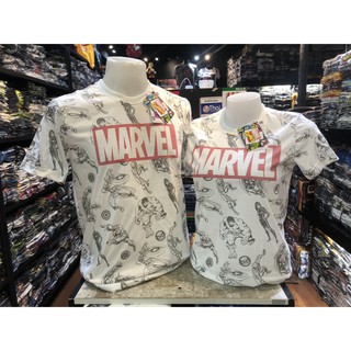 เสื้อยืด มาร์เวล MARVEL ลิขสิทธิ์แท้ (ลายพิมพ์รอบตัว)