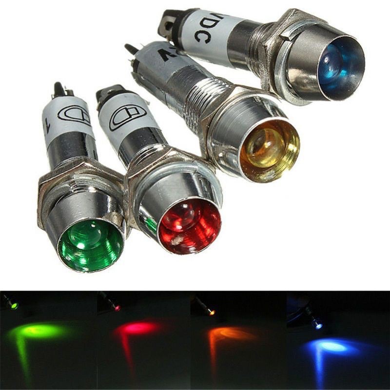 2ชิ้นหลอด lamp LED เหล็ก  8mm 12v 24v 220vรับประกัน7วันมือ1พร้อมส่ง