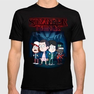 เสื้อยืดครอปเสื้อยืดคอมโบ ลาย Stranger Things Gravity FallsS-5XL