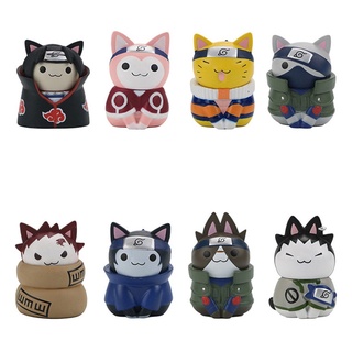 8 ชิ้น/เซ็ตอะนิเมะ Naruto ตัวเลข Kawaii ของเล่น Mini Q รุ่นตุ๊กตารุ่น Action รูปการ์ตูนเด็กของขวัญของเล่น Suit