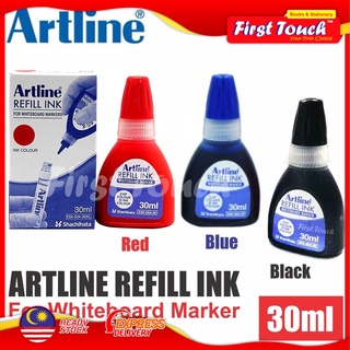 Artline หมึกเติมปากกาไวท์บอร์ด 30 มล. (สีดํา / น้ําเงิน / แดง)