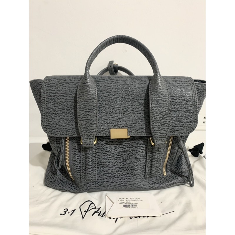 phillip lim pashli medium satchel สี ash-charcoal