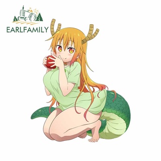 Earlfamily สติกเกอร์ ลายการ์ตูนอนิเมะ Miss Kobayashis Dragon Maid ขนาด 13 ซม. x 9.1 ซม. สําหรับตกแต่งรถยนต์ รถจักรยานยนต์