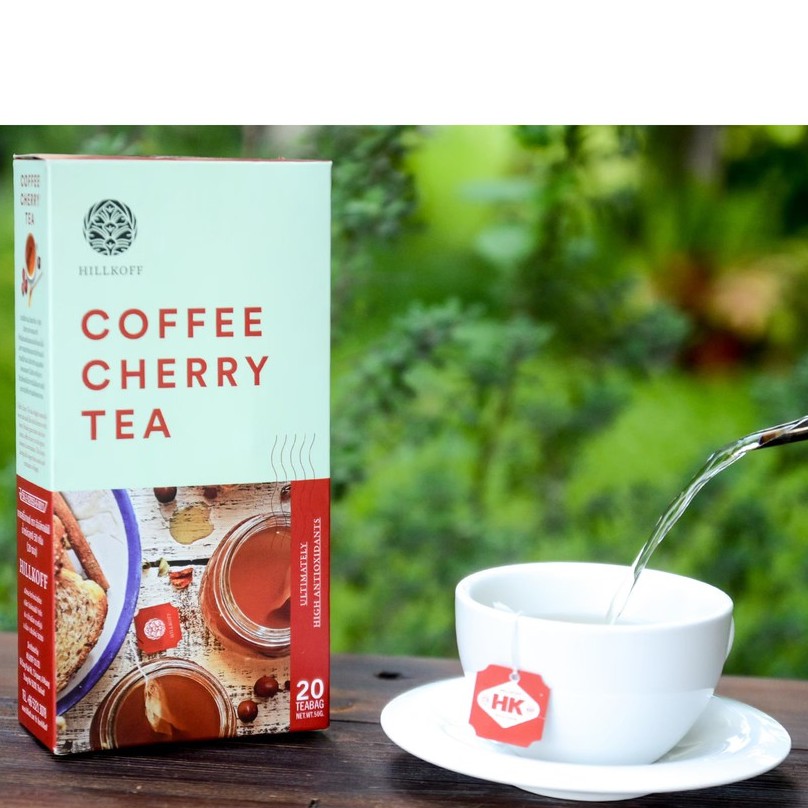 HILLKOFF : ชาเชอร์รี่กาแฟ ชาเปลือกกาแฟ Cascara Coffee Cherry Tea ชากาแฟเชอร์รี่ คาสคาร่า 1 กล่อง 20 ซอง