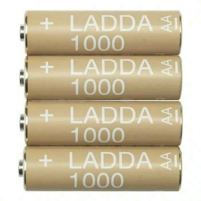 Ladda - แบตเตอรี่แบบชาร์จไฟได้ - แบตเตอรี่รีฟิล AA - 4pc 1000 mAH