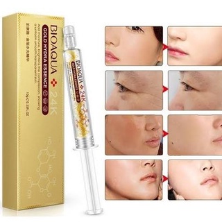 เซรั่มเอสเซนส์ทองคำ สูตรเข้มข้น หลอด 10ml. Bioaqua 24K Gold Hydra Essence 10ml. หน้า ขาว ใส ลดเลือน ริ้วรอย ผิวเนียนใส