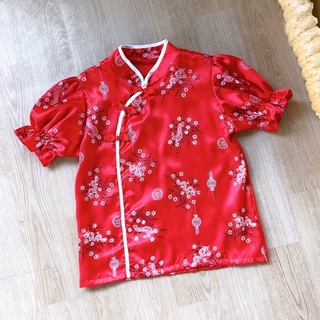 เสื้อจีน แขนตุ๊กตา  Chinese blouse