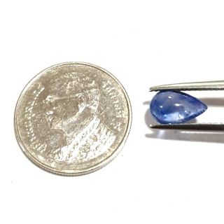 Sale เม็ดสวย พลอยแท้ ไพลินหลังเบี้ยหยดน้ำ Blue Sapphire 1.71 ct.