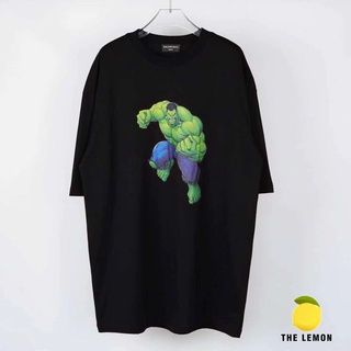 ผ้าฝ้ายแท้【Lemon】เสื้อยืด Balenciaga 21SS Hulk คุณภาพเคาน์เตอร์ รหัสสินค้าเดียวกันS-3XL