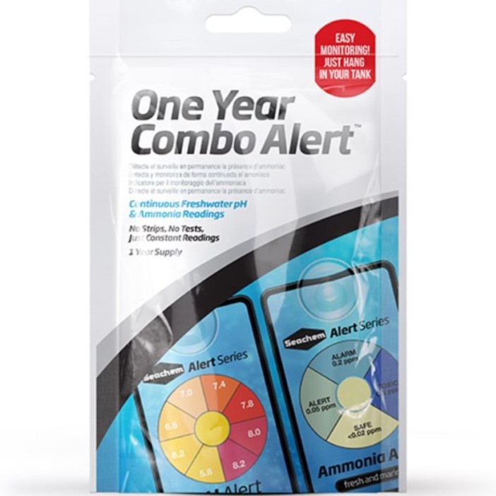 Seachem One Year Combo Alert (pH + Ammonia Alert) แสดงแอมโมเนียและระดับ pH อัปเดต Easy Test info ตลอ