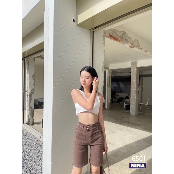 NN-ST  6501 กางเกงยีนส์ขาสามส่วนผ้ายืดหยุ่นงานดี  แต่งขอบยื่นกระดุมทองเอวสูงปรี๊ด เก็บทรงเก็บ ราคา ถูกที่สุด ดีลบีเคเค แกลเลอรีภาพที่ 2