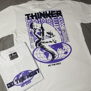 เสื้อยืดผ้าฝ้ายพิมพ์ลายขายดี ♛DO THE MOST THE THINKER SHIRT