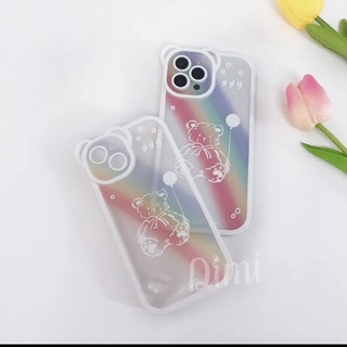 CASE TPU เคสนิ่น ลายการ์ตูนหมีสายรุ้ง ใช้สำหรับ  7 8 7P 8P XR 11 11promax 12 12pro 12promax 13 13pro 13promax