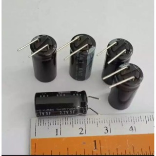 Capacitor 5F 2.7V 5ล้านไมโคร ELNAสีดำขนาด10×21mm ของใหม่คุณภาพ100%ขายแพค10ตัว80บาท