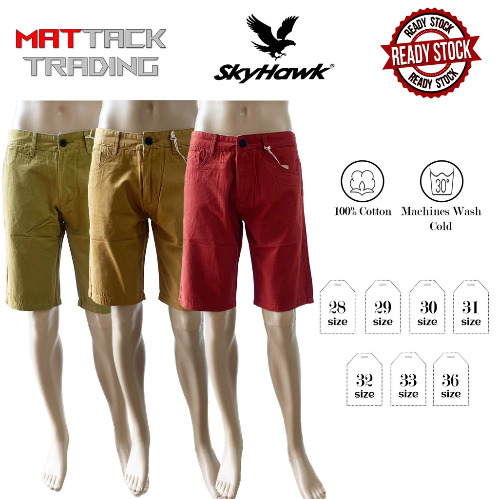 Men Skyhawk Short Plain Cotton Pants Seluar Pendek Koton Skyhawk [SP02004]