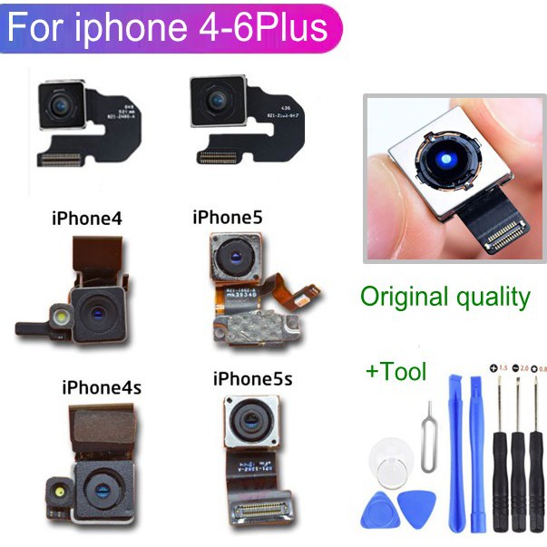 1pcs Orig กล้องด้านหลังสําหรับ iphone 4 4s 5 5s 5c SE 6 plus 6P อะไหล่เลนส์หลักซ่อม Flex Cable เปลี่