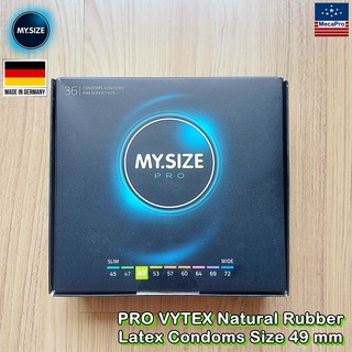 MY.SIZE® PRO VYTEX Natural Rubber Latex Condoms Size 49 mm ถุงยางอนามัย ขนาด 49 มม.