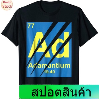 เสื้อยืดผู้ชายและผู้หญิง Marvel Wolverine Claws Adamantium Element Graphic T-Shirt Short sleeve T-shirts