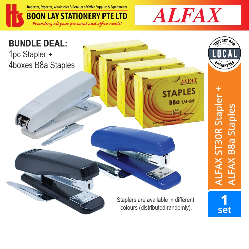 [BUNDLE Deal] ALFAX ST30R Stapler 1pc + ALFAX B8a Staples 4 กล่อง