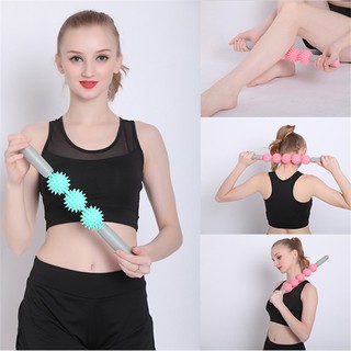 อุปกรณ์ ออกกำลังกาย Thorn Ball Yoga Stick Relaxation Muscle Roller Massage Fascia Stick Gym Fitness