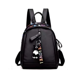 🔥 รุ่น26 (Black)ซื้อกระเป๋า แถมฟรี พวงกุญแจ 🔥กระเป๋าสะพายหลัง กระเป๋าแฟชั่น รุ่น26 (Black)