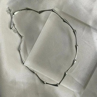 bamboo chain necklace สร้อยคอเงินแท้ ปรับความยาวได้