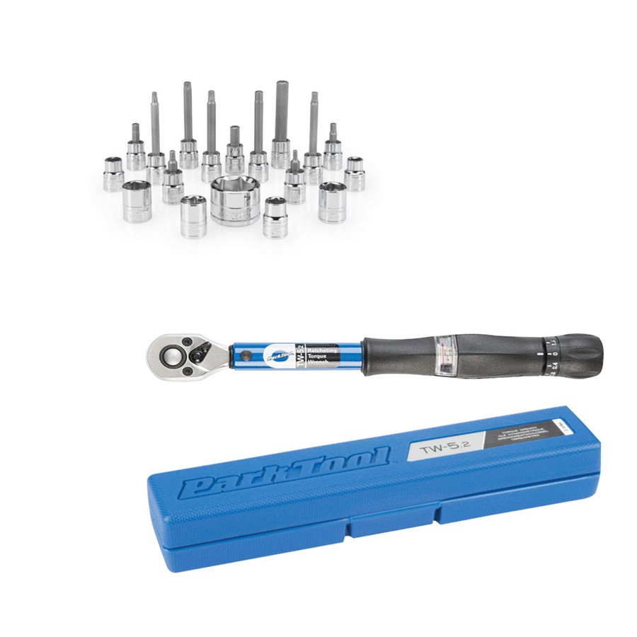 ประแจทอร์ค parktool TW-5.2 พร้อมหัวบล็อก SBS-1.2 ชุด 18 ชิ้น