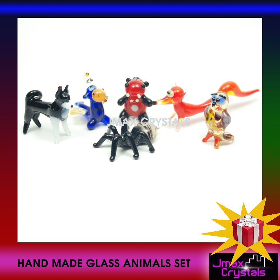 HAND MADE GLASS ANIMALS SET Shopee Thailand