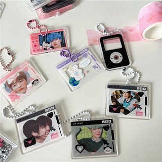 พร้อมส่ง! พวงกุญแจใส่รูปอะคริลิคใส น่ารัก กรอบรูปโพลารอยด์ ไอดอลkpop พวงกุญแจเกาหลี