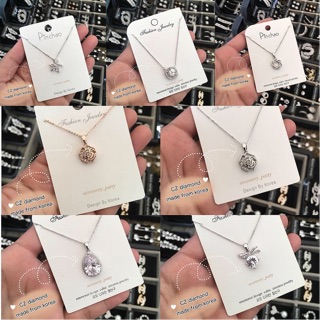 Necklace ver.3💎✨ ไม่ลอกไม่ดำคะ สร้อยเพชรczชุปทองคำขาว งาน18k งานวิ้งสวยหรูด้วยคะ เพชรczเป๊ะดูดีมากๆคะ