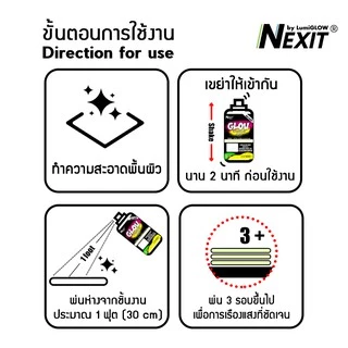 สีสเปรย์เรืองแสงในที่มืด Nexit by LumiGLOW กันน้ำ ขนาด 400 ml สีเรืองแสงในที่มืด สีพ่นเรืองแสง 2K