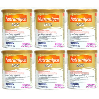 Nutramigen LGG นูตรามีเยน เอลจีจี นมผงสำหรับเด็กแพ้โปรตีนนมวัว กระป๋อง 400 กรัม จำนวน 6 กระป๋อง
