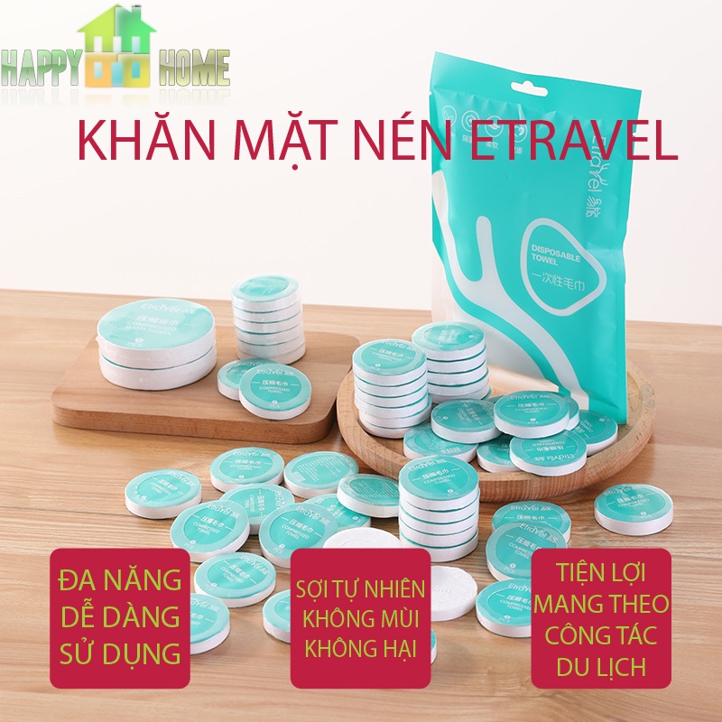 ผ้าขนหนูเดินทางบีบอัด Etravel (25X50ซม.)