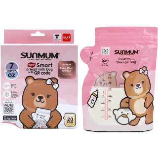 ถุงเก็บน้ำนม 7oz (1แพ็ค) รุ่น EasyPour ลดกลิ่นหืนในนมแม่ ถุงหนา ตั้งได้ เทง่าย | SUNMUM