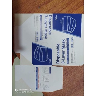 DISPOSABLE White Box ❗😷มีแผ่นกรองเชื้อโรค😷❗ หน้ากากอนามัย 3ชั้น 1กล่อง50ชิ้น Mask หน้ากาก ผ้าปิดจมู DISPOSABLE Mask แมส