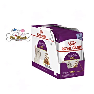 Royal Canin SENSORY SMELL Pouch Yelly (85gx12ซอง) อาหารเปียกแมวโตช่างเลือก กระตุ้นการกินด้วยกลิ่นหอมเฉพาะเฉพาะ