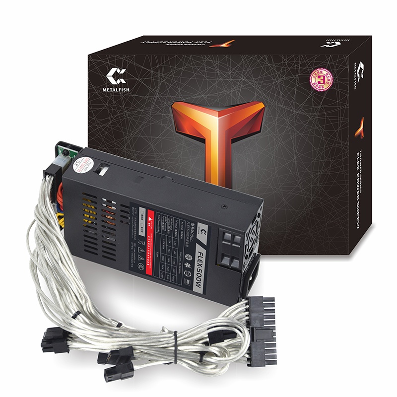Power Supply METALFISH 1U FLEX 300-500W สำหรับเคส Mini-ITX / งานประกอบเล็ก