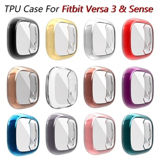 เคสป้องกัน สําหรับ Fitbit Versa 3 / Sense watch TPU ฝาครอบกันชน พร้อมตัวป้องกันหน้าจอ อุปกรณ์เสริมสมาร์ทวอทช์ ป้องกันการกระแทก