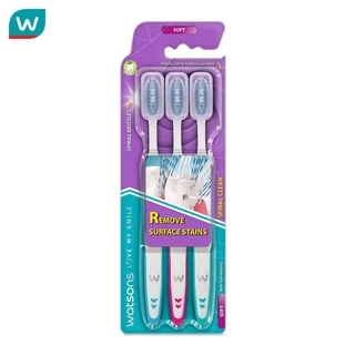 Watsons วัตสัน แปรงสีฟัน สไปรัล คลีน (ซอฟท์) 3ด้าม.