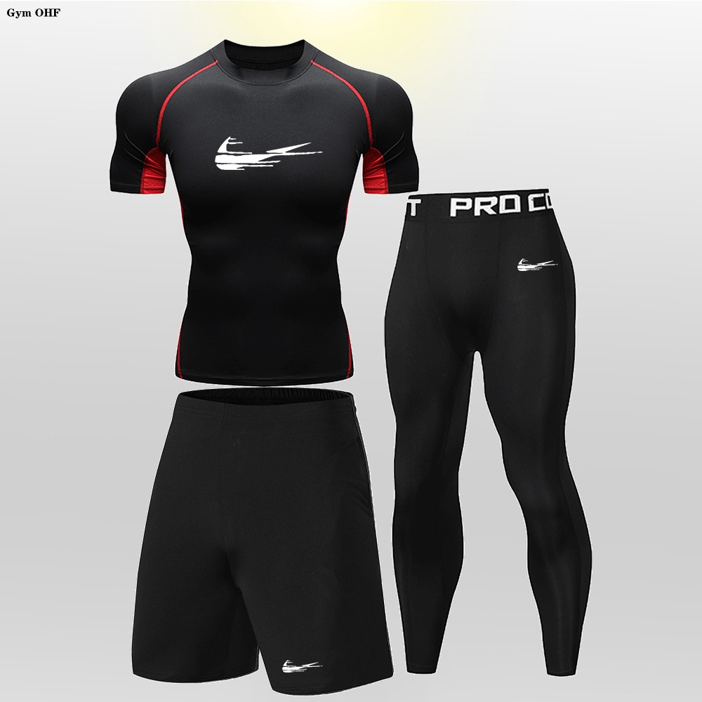 ชุดกีฬา เสื้อยืด กางเกงขาสั้น สําหรับเด็กผู้ชาย ใส่เข้ายิม วิ่ง ฟิตเนส