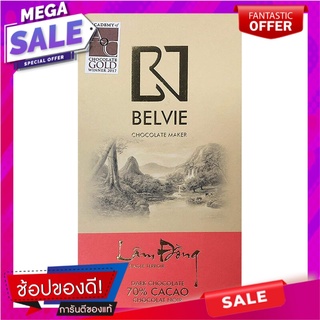 Belvie Dark Chocolate Lam Dong 70Percent Cacao 80g. เบลวี่ดาร์กช็อกโกแลตลำด้ง 70เปอร์เซ็นต์โกโก้ 80g.