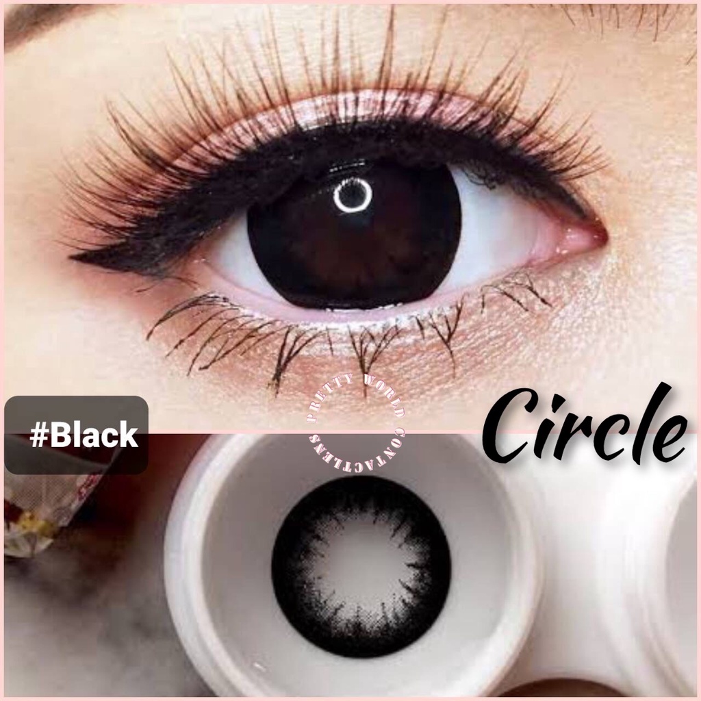 💫Circle Black สีดำ 🌸Kitty Kawaii / Wink : สายตาปกติ -10.00 ตาโตแบ๊ว