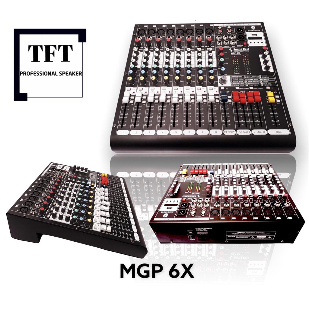 SoundBest MGP6X Mixer 6CH. มิกเซอร์ 6ช่อง MGP-6X USB Bluetooth MP3 เครื่องขยายเสียง sound best MGP 6 X +++