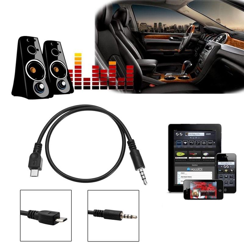 3.5mm 40cm Micro USB Male to Male Car AUX Audios Stereo Cable For Huawei