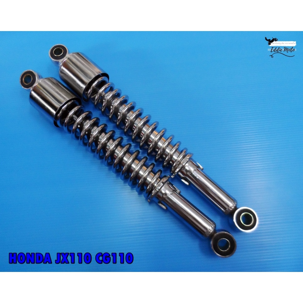 "CHROME" REAR SHOCK SET PAIR Fit For HONDA JX110 CG110  // โช๊คหลัง สปริงชุบ กระบอกชุบ