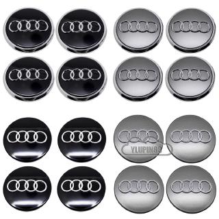 ฝาครอบดุมล้อรถยนต์ ลายตราสัญลักษณ์ อุปกรณ์เสริม สําหรับ Audi TT A1 S8 S1 Rs Typ V8 A8 A2 S2 R8 S5 Q5 S4 S3 Q7 Quattro Sq5 R8 Q3 Rs3 4 ชิ้น Rs4sq7 Q2 Rs6 Rs5 กีฬา