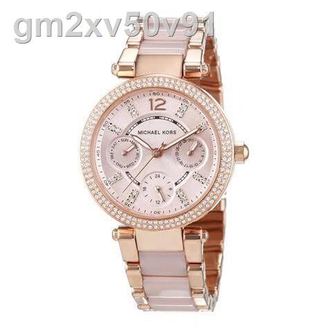 ♙♣พร้อมสต็อก ！นาฬิกาข้อมือ นาฬิกาแฟชั่น MK Michael Kors MK6110 Mini Multi-Function Ladies Watch 33mm