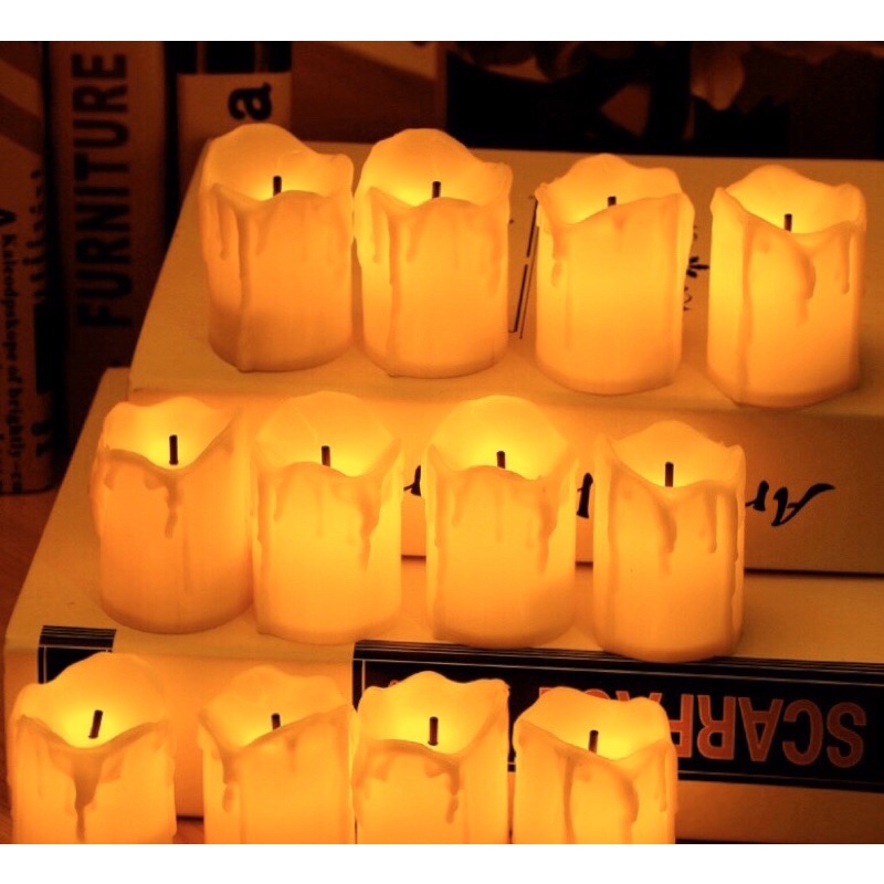 DT94-23 เทียนไฟ LED ตกแต่ง สีเหลืองนวล N8-3